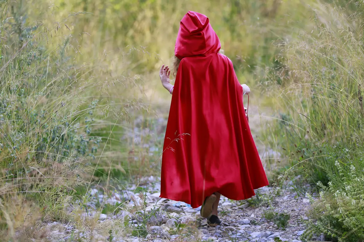 girl in red coat