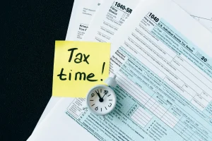 papers with tax time on it