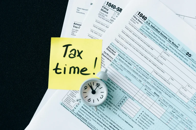 papers with tax time on it