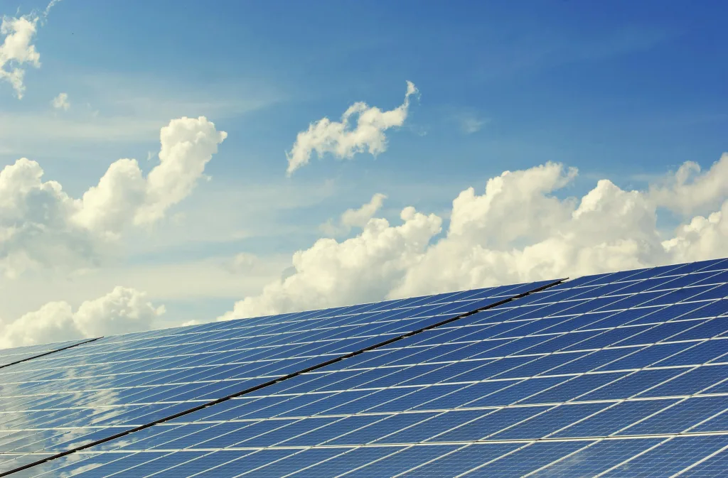 Solar panels ready for the homeowner to apply for a CA Clean Energy Rebate.