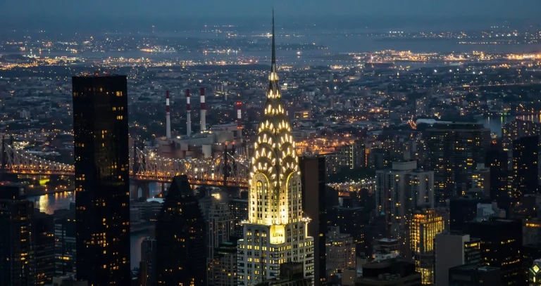 A night view of the NYC skyline aka Empire State.