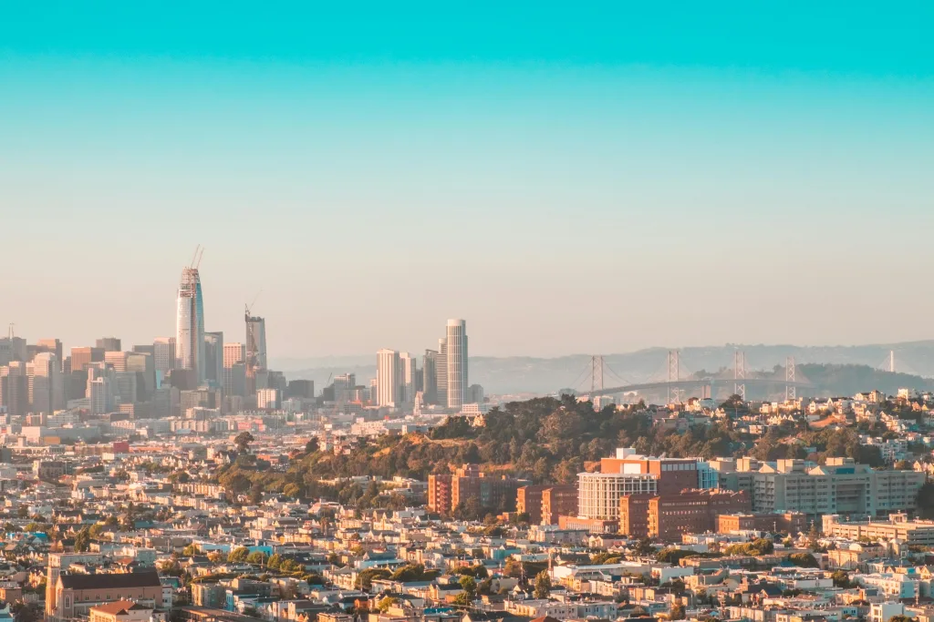 A photo of a sunny day with a clear blue sky in Silicon Valley, where you can get help from Simplicity Financial for your business taxes and cash flow needs. 