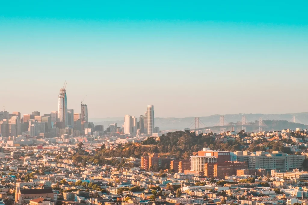 A photo of a sunny day with a clear blue sky in Silicon Valley, where you can get help from Simplicity Financial for your business taxes and cash flow needs. 