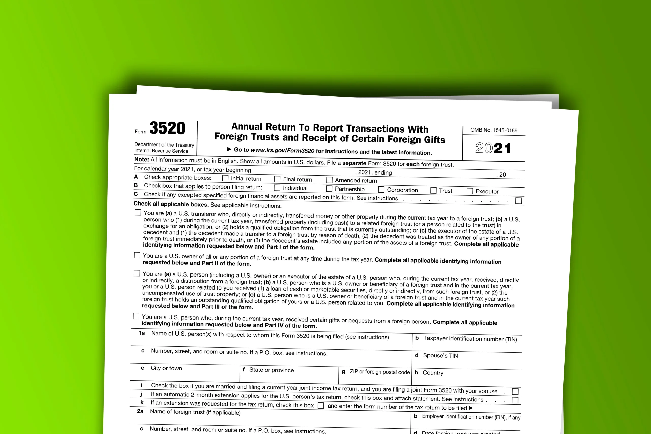 Form 3520 Foreign Gifts & Trusts, No Panic