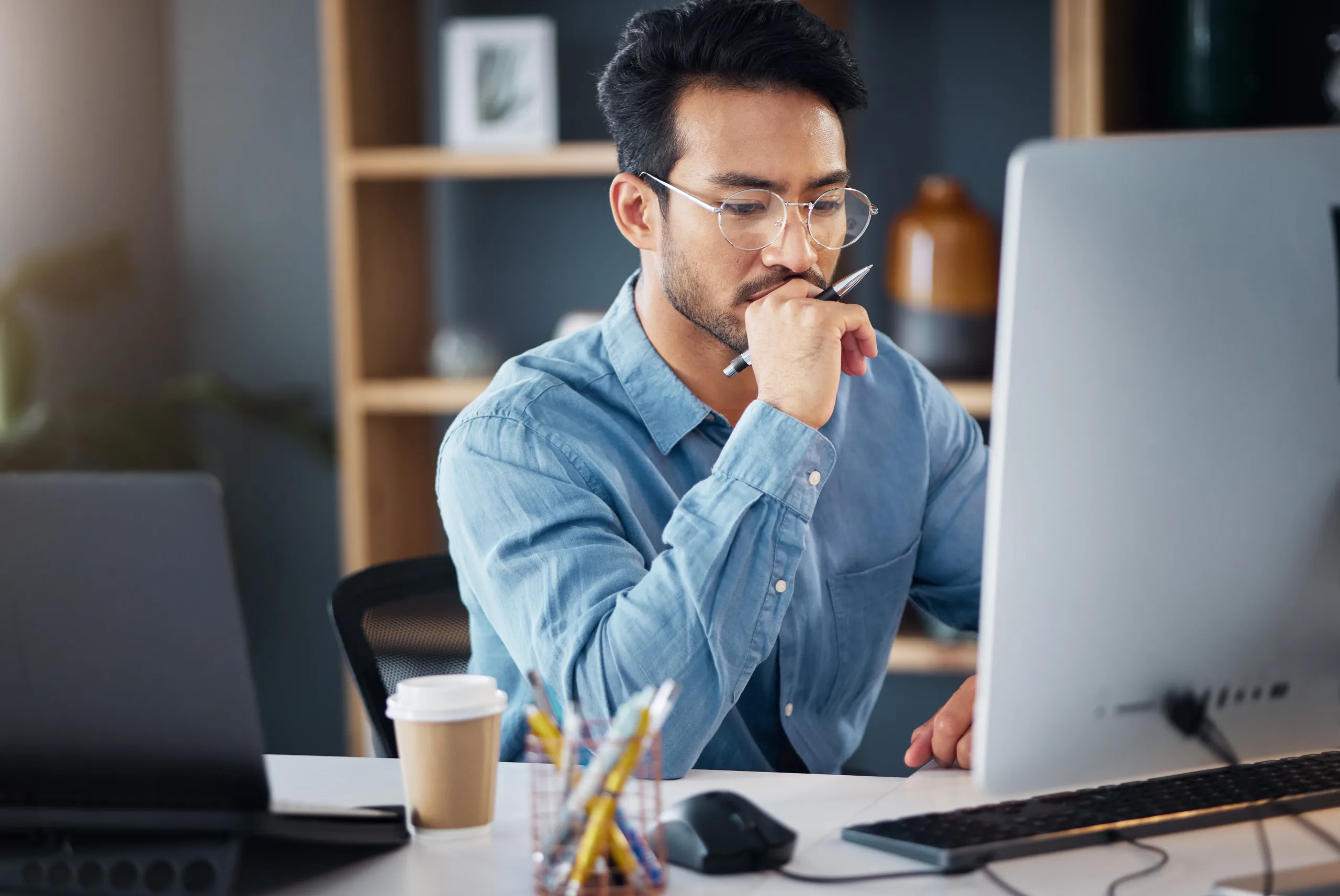 man at a desk