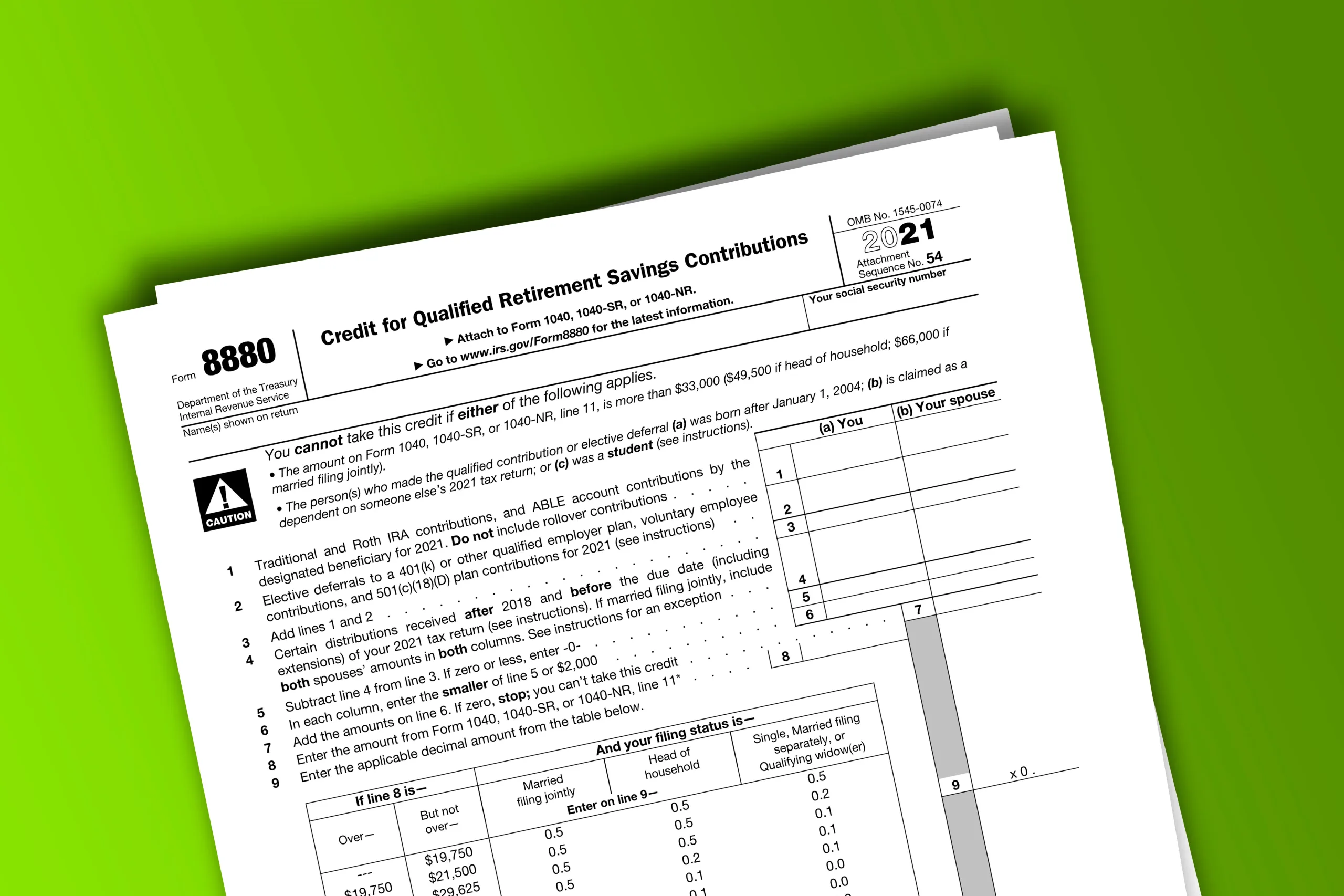 Form 8880 Claim the Saver's Credit on Your Tax Return