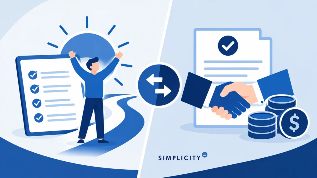 Graphic checklist and agreement illustrating IRS Fresh Start vs Offer in Compromise options