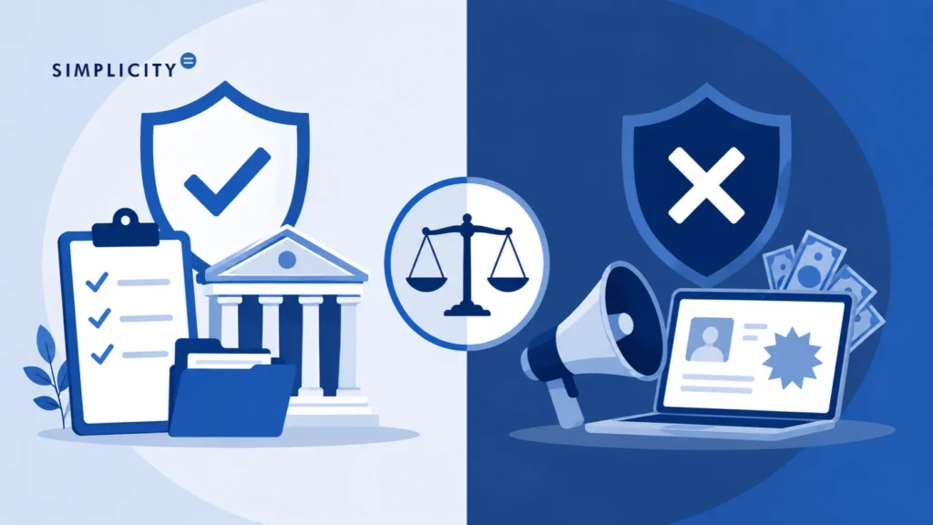 Graphic comparison of legitimate protection and misleading tax relief showing is tax forgiveness real