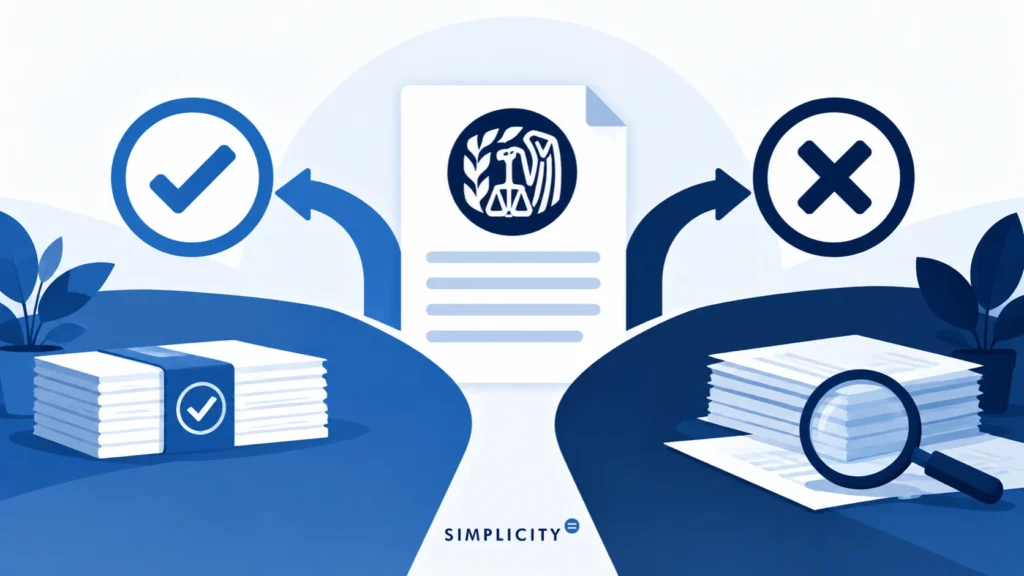 Illustration IRS document branching toward approval and review paths