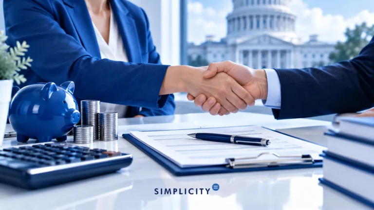 Image of handshake showing what is an offer of compromise with financial documents